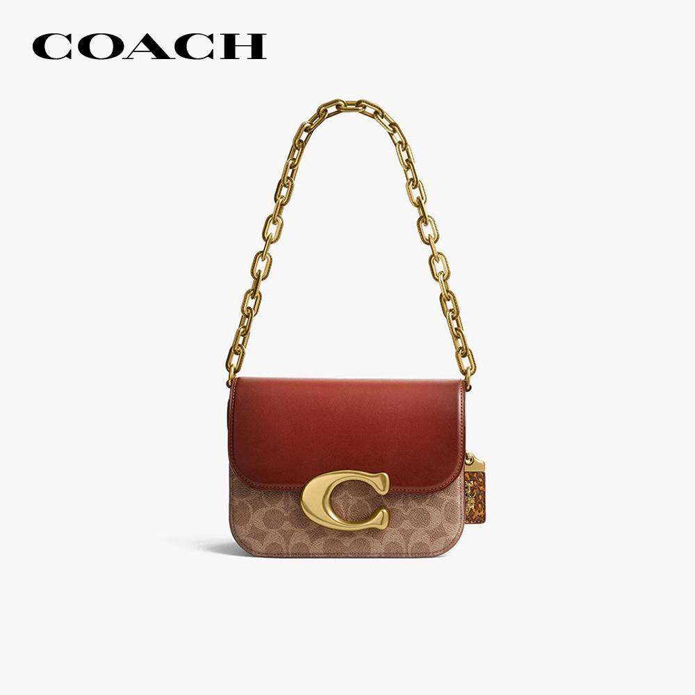 Coach - túi đeo vai nữ nắp gập idol signature canvas cm551-b4nq4