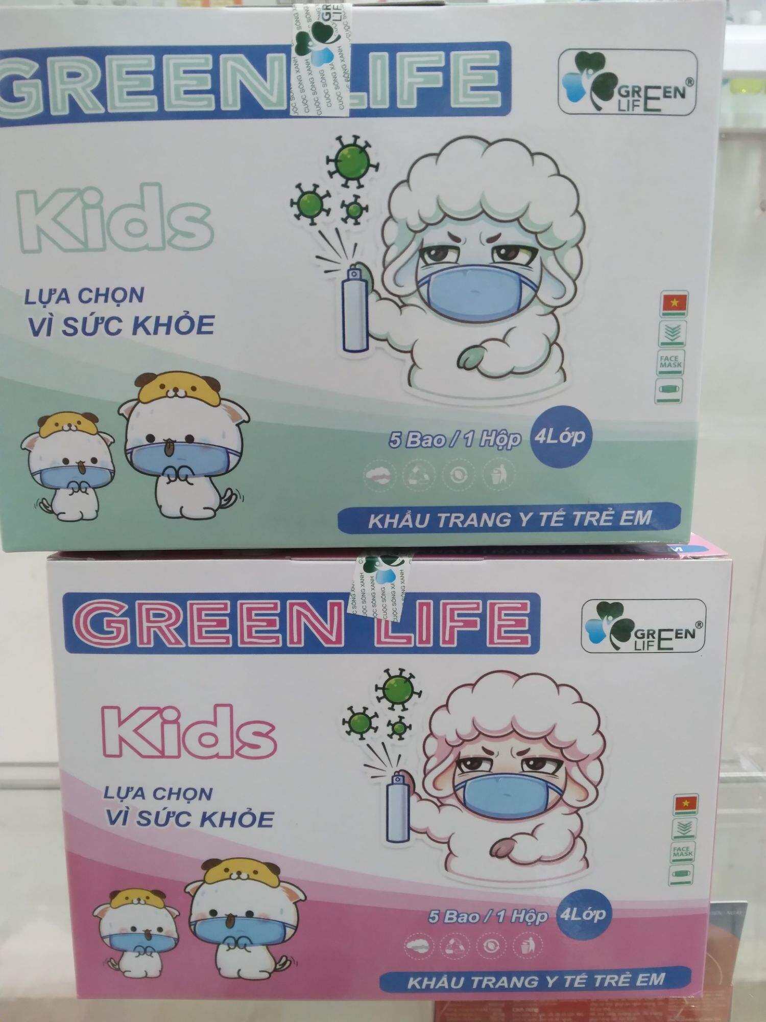 Khẩu trang y tế trẻ em Greenlife ( trẻ dưới 10 tuổi) hộp 50 chiếc
