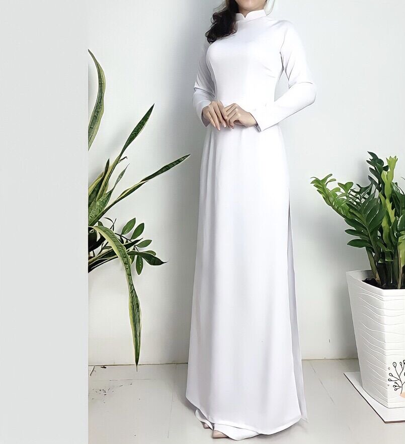 Áo dài trắng học sinh, áo dài 2 tà lụa Tây Thi đẹp, dày dặn, lụa mềm mịn