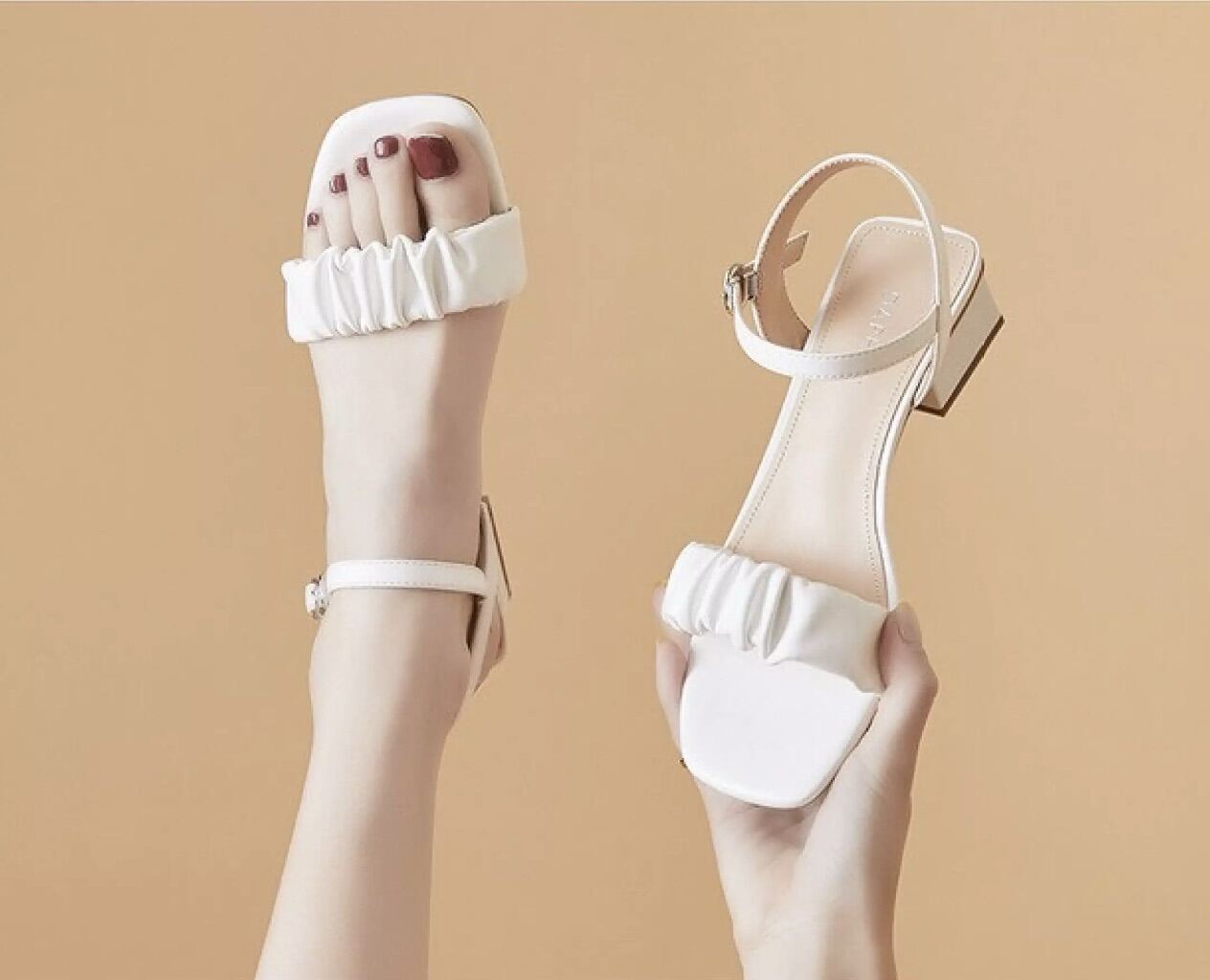 [Đồng giá] Dép sandal nữ quai nhúm gót vuông cao 3cm thích hợp dạo phố, đi chơi cực sang chảnh.(được kt hàng trước khi thanh toán)