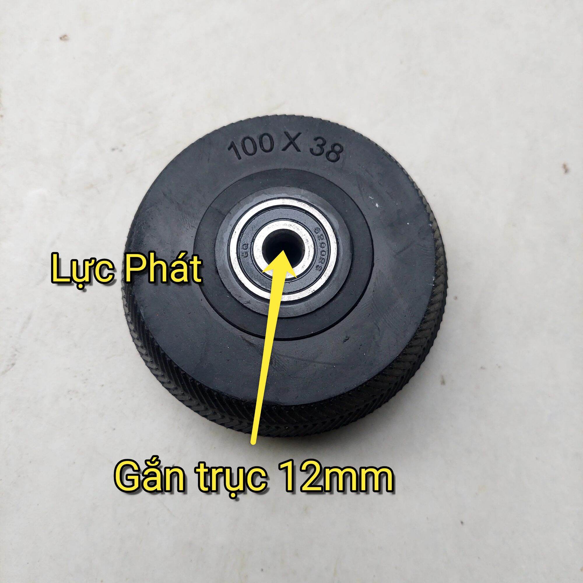 BÁNH XE CAO SU ĐÚC 100mm (10cm), BÁNH XE ĐẨY HÀNG MỚI CỰC ÊM KÈM 2 VÒNG BI