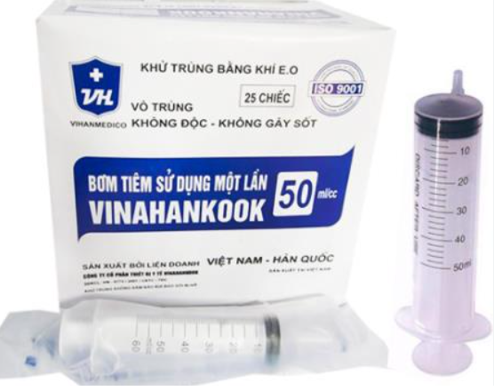 Bơm kim tiêm ống chích sử dụng 1 lần 10cc (Bơm Tiêm Vô Trùng Vinahankook)