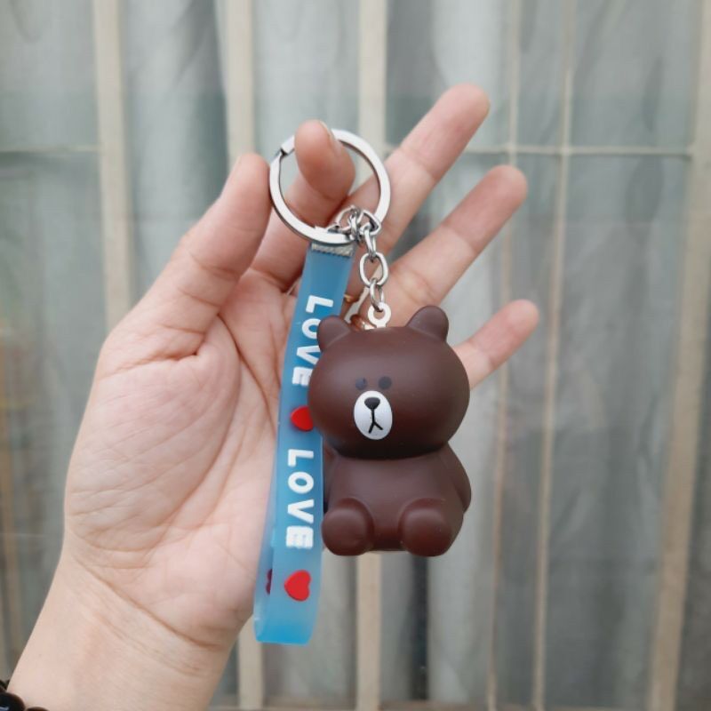 Móc khóa hình gấu màu nâu dễ thương