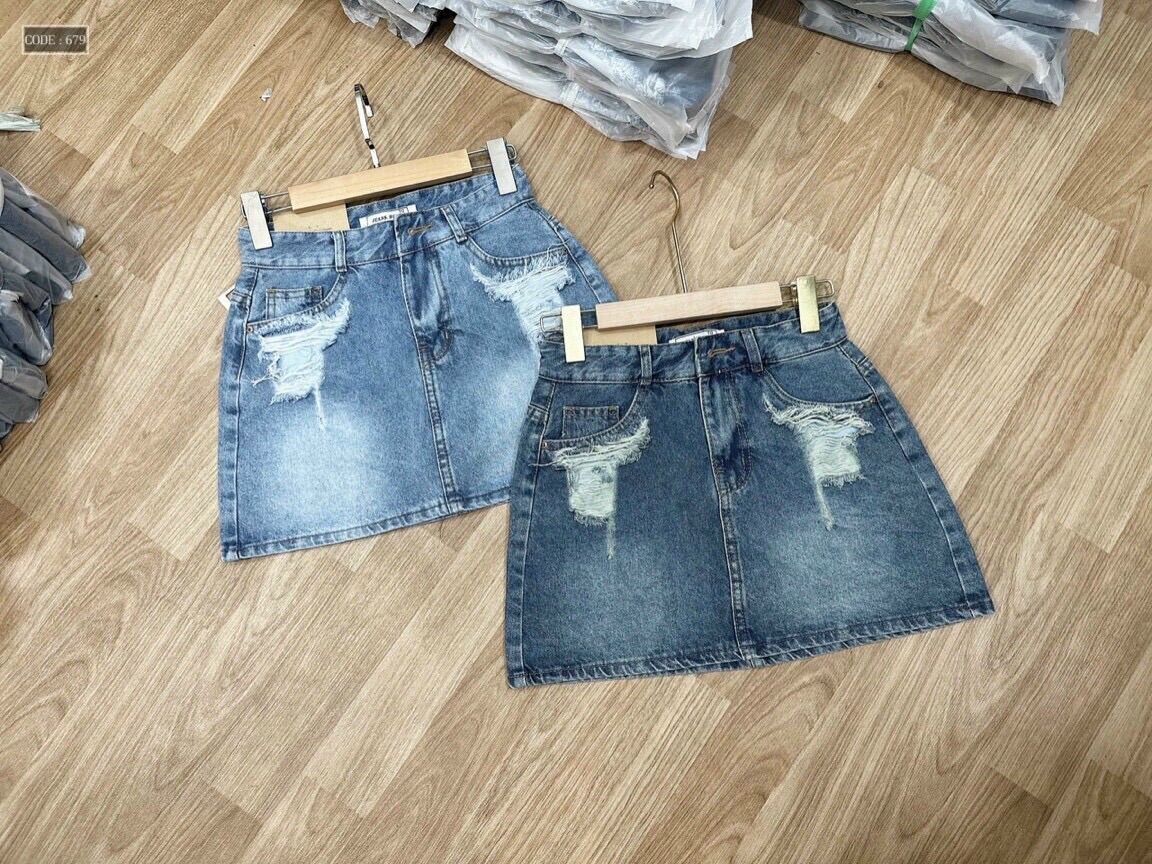 Chân váy jean cao cấp chuẩn shop