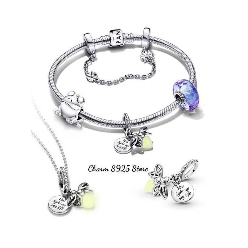 CHARM PAN ALE TREO ĐOM ĐÓM PHÁT SÁNG BẠC S925