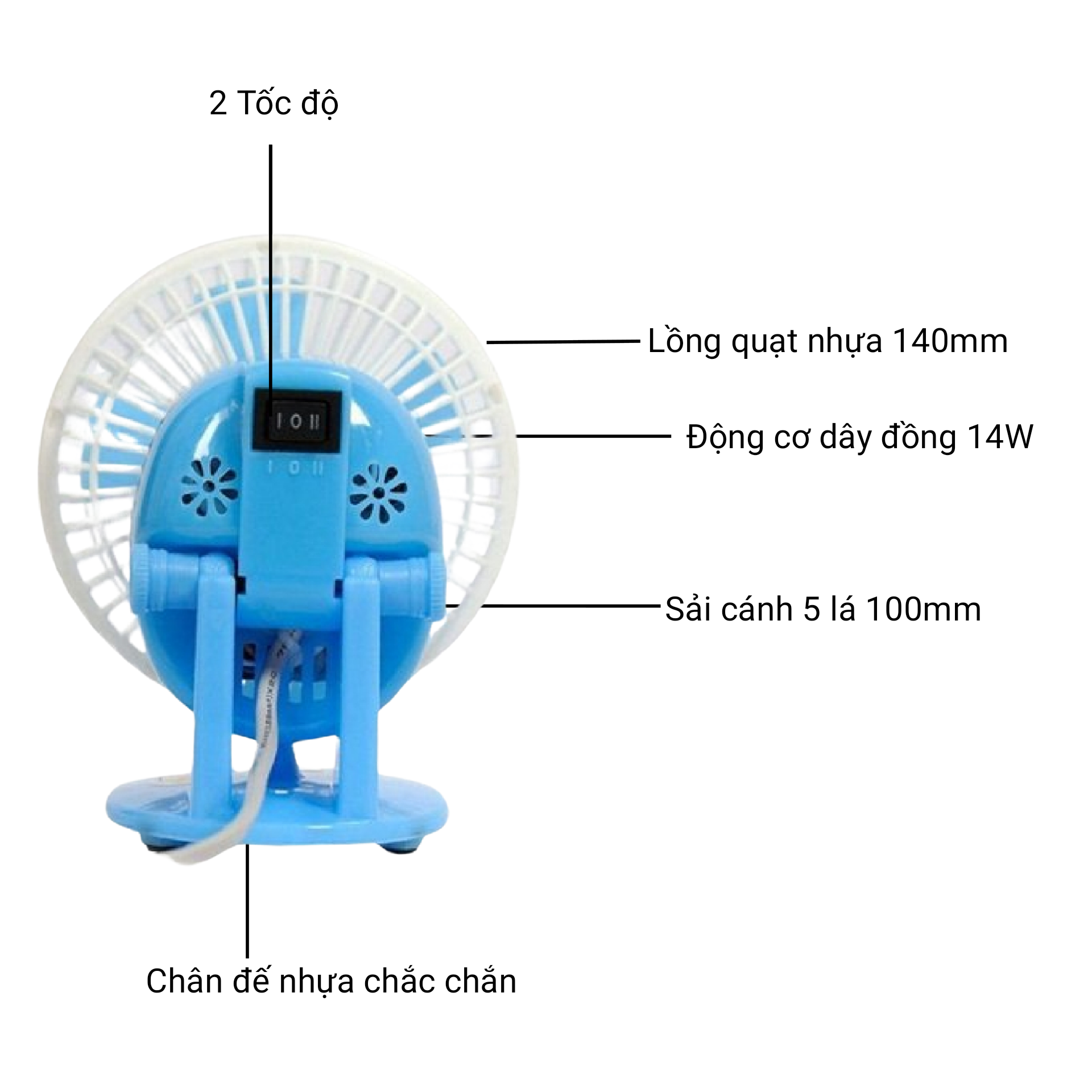 Quạt bàn mini Lifan GN-4 - đen cam (15W)