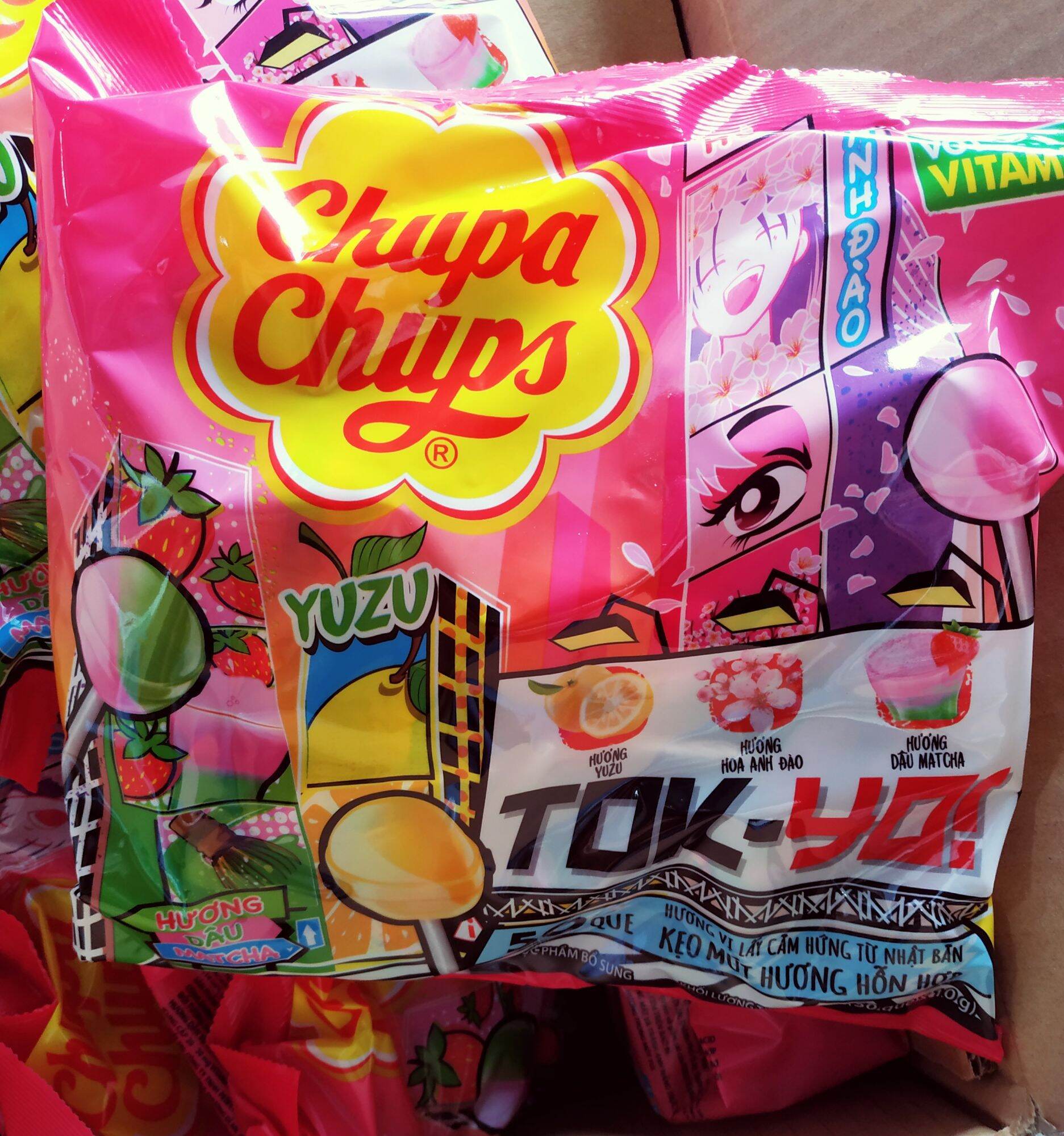 Freeship Hot- Hương vị New Kẹo mút Chupa Chups Tok- Yo gói 50 que