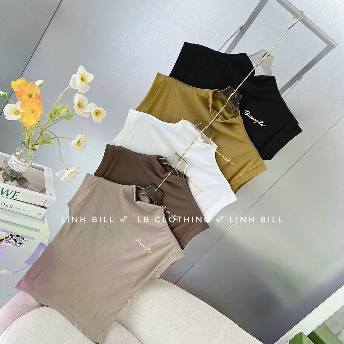 Áo croptop cổ tròn sát nách from dưới 50kg