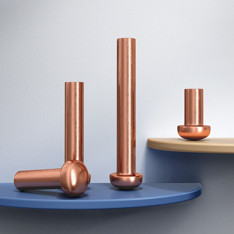 Copper round head rivet solid rivet snap rivet hand knock round cap rivet m1.5m-m3m4m5m6m8