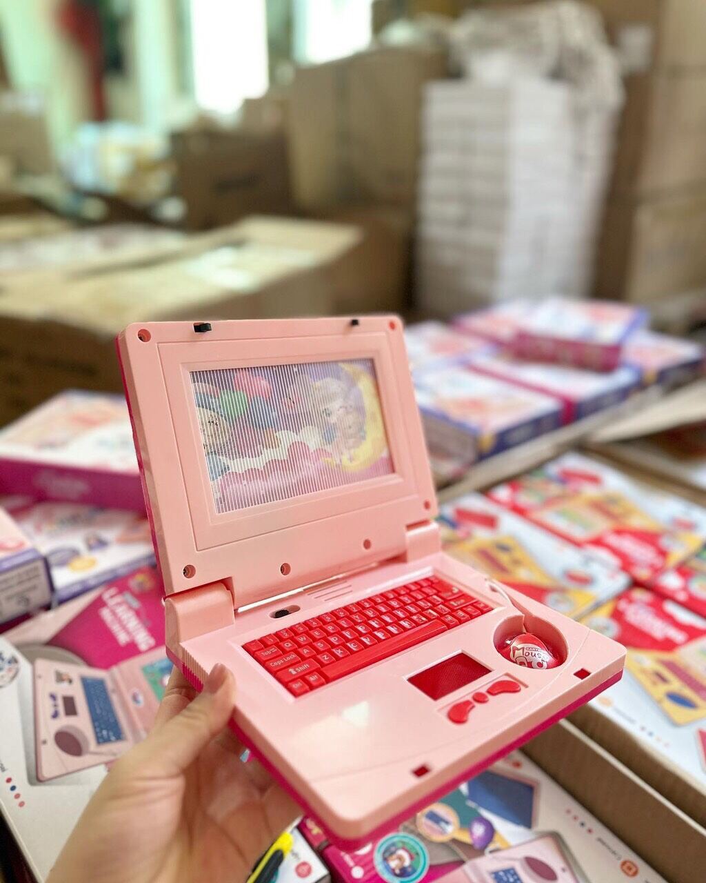( KÈM PIN ) Đồ chơi laptop, có đèn, nhac và chuột cho bé