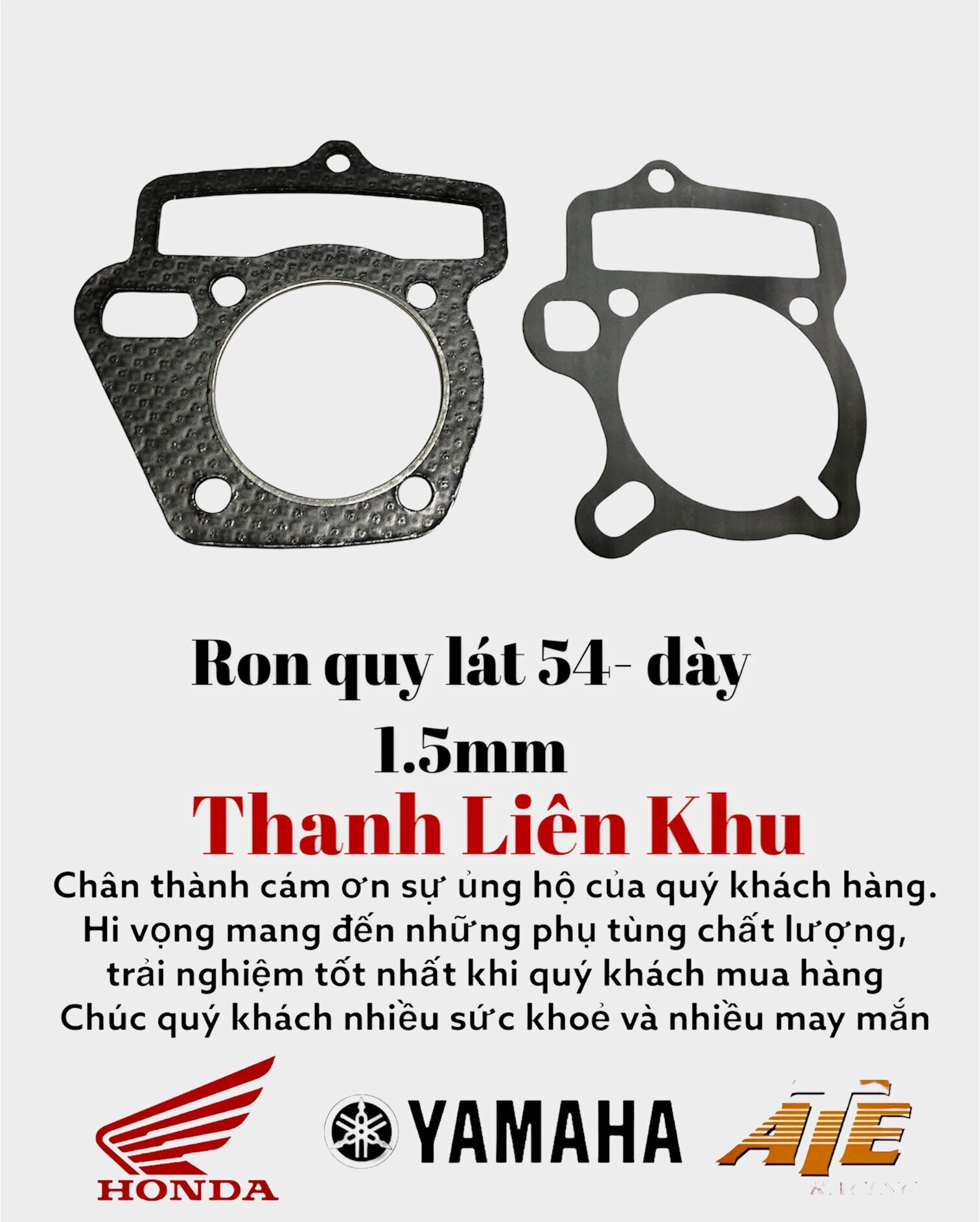Ron Quy Lát 54mm dày 1.5mm ( tặng kèm ron chân lòng)