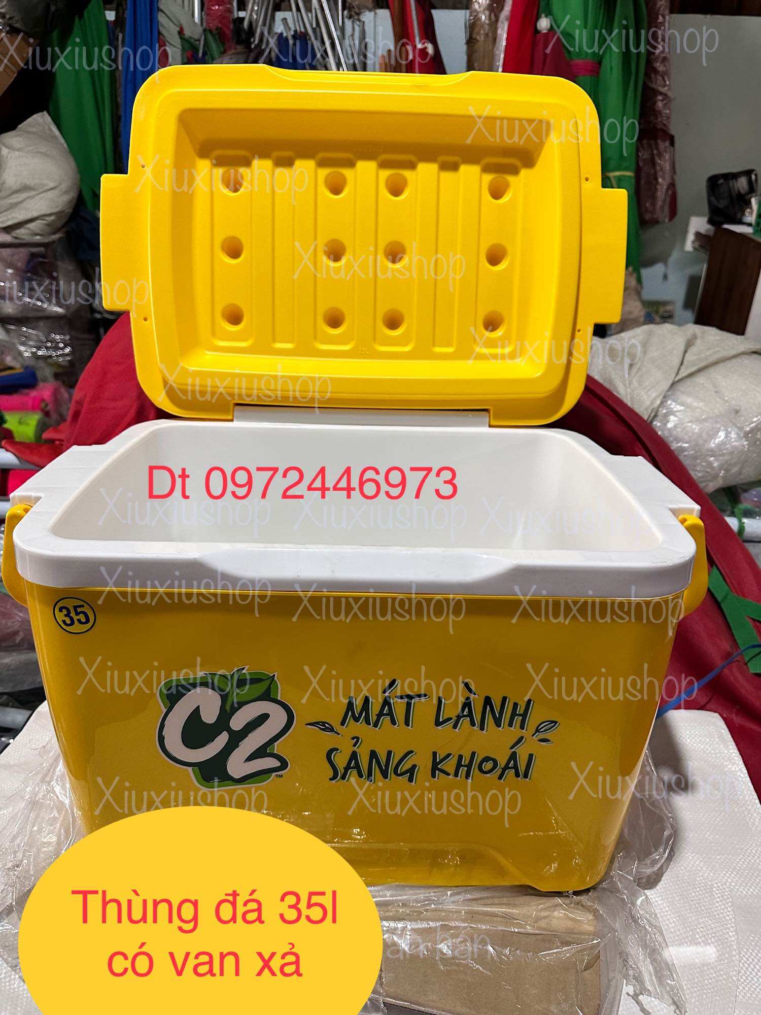 Thùng đá 35 lít có van xả nước chắc chắn