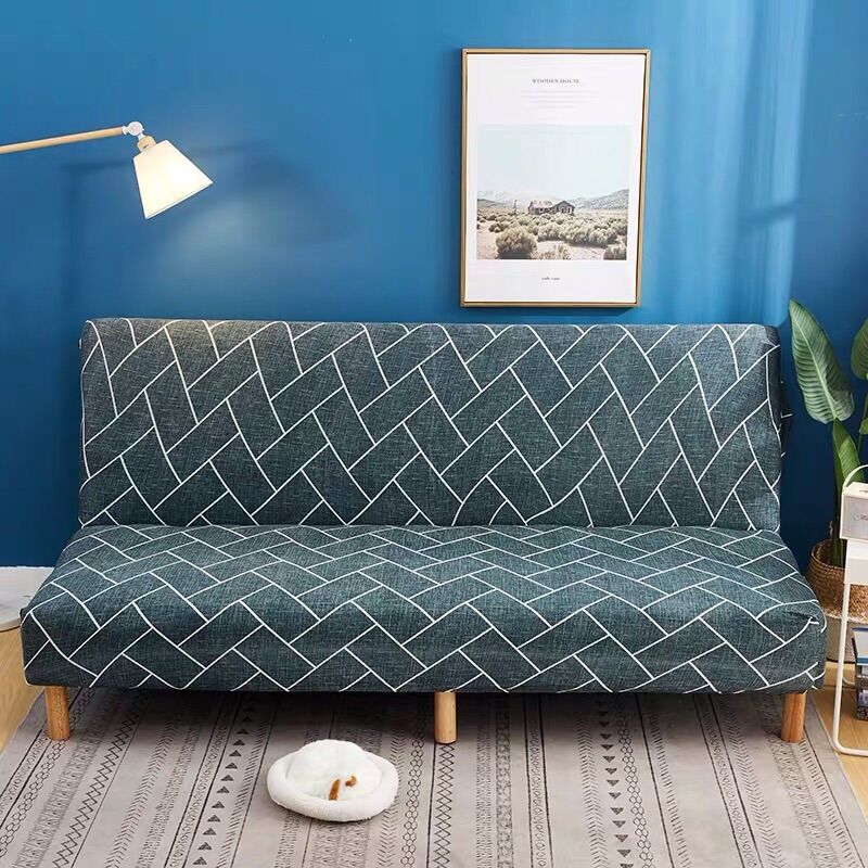 Vải ga bọc ghế Sofa bed sofa giường tiện lợi họa tiết xám đan nối độc đáo