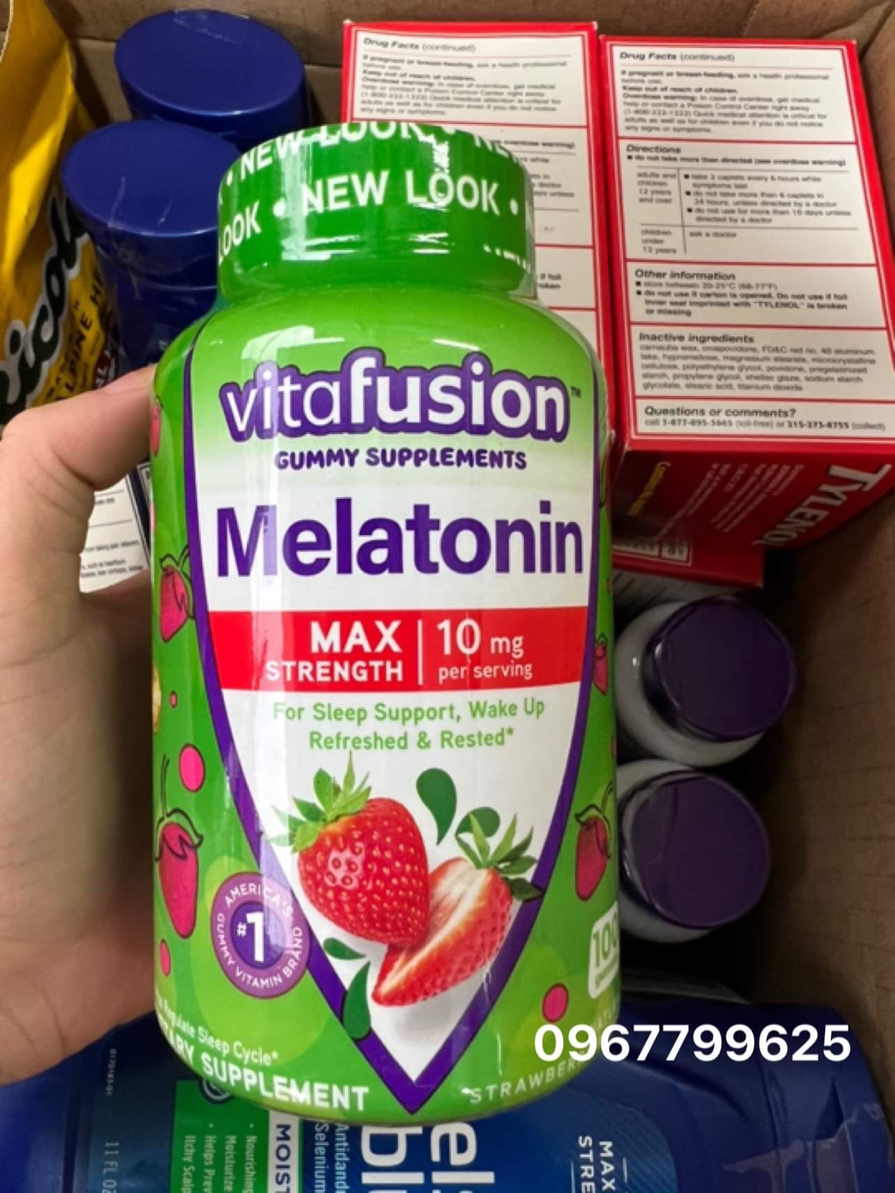 Kẹo dẻo giúp ngủ ngon vitafusion melatonin max strength 10mg