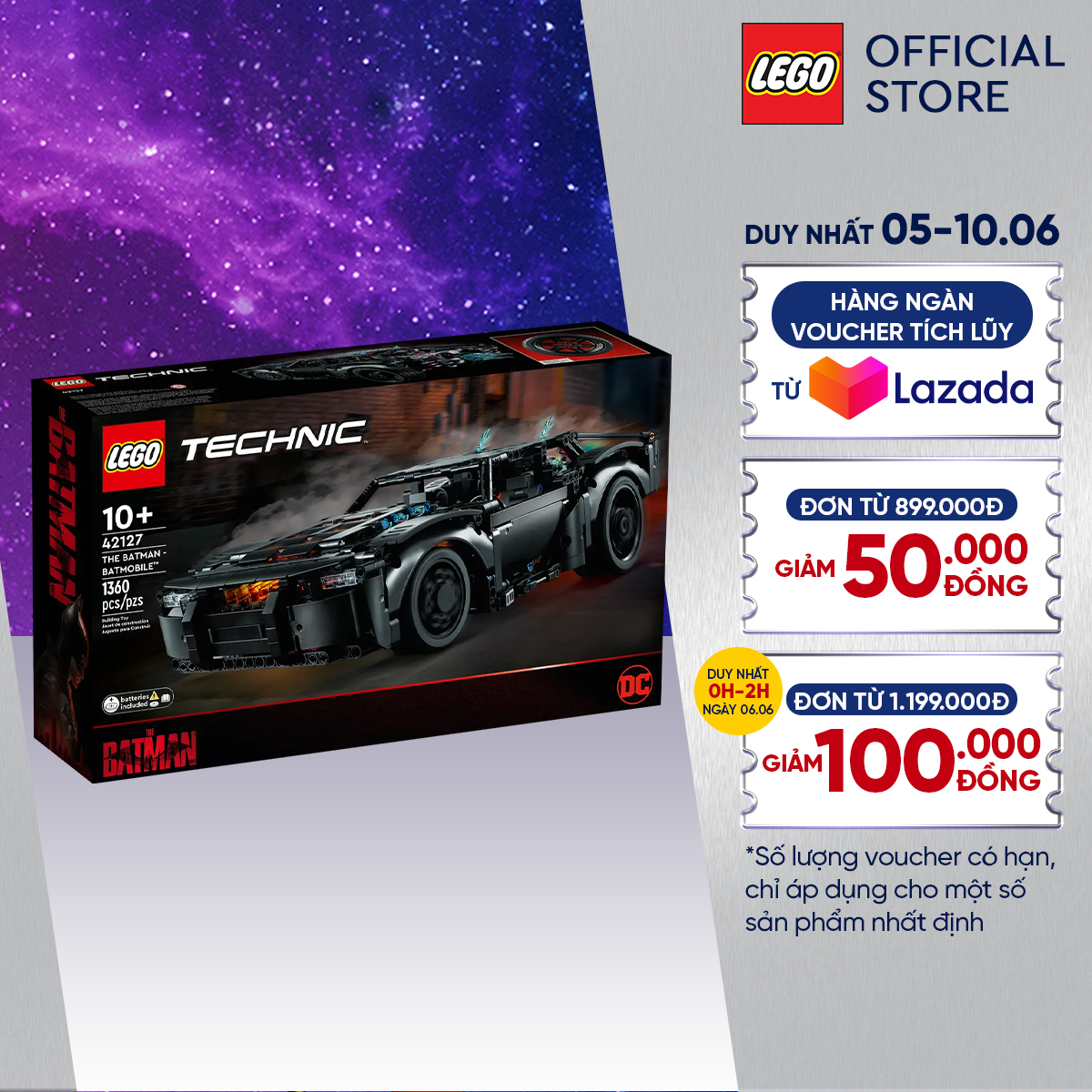 LEGO TECHNIC 42127 Chiến Xe Batmobile (1360 chi tiết)