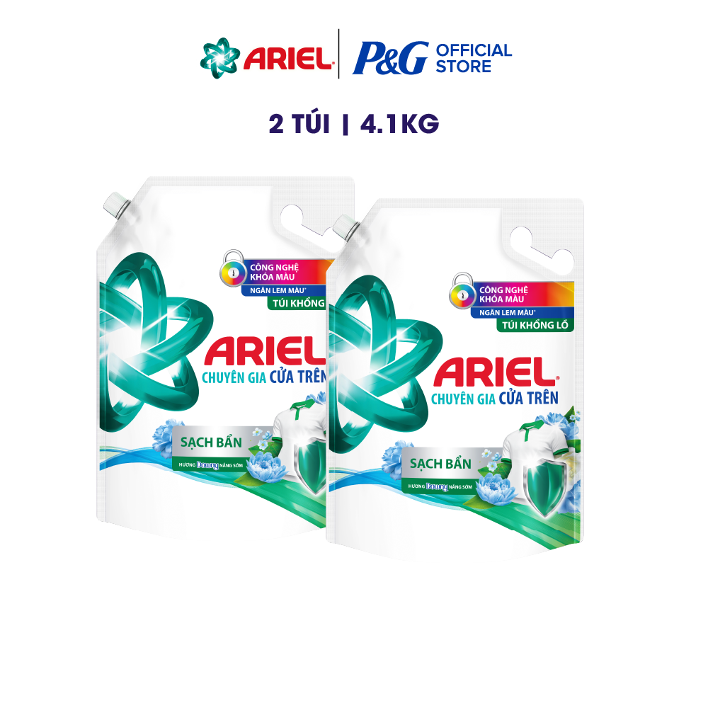 Combo 2 Nước Giặt ARIEL Matic Cửa Trên Túi 4.1kg Hương Downy Nắng Sớm