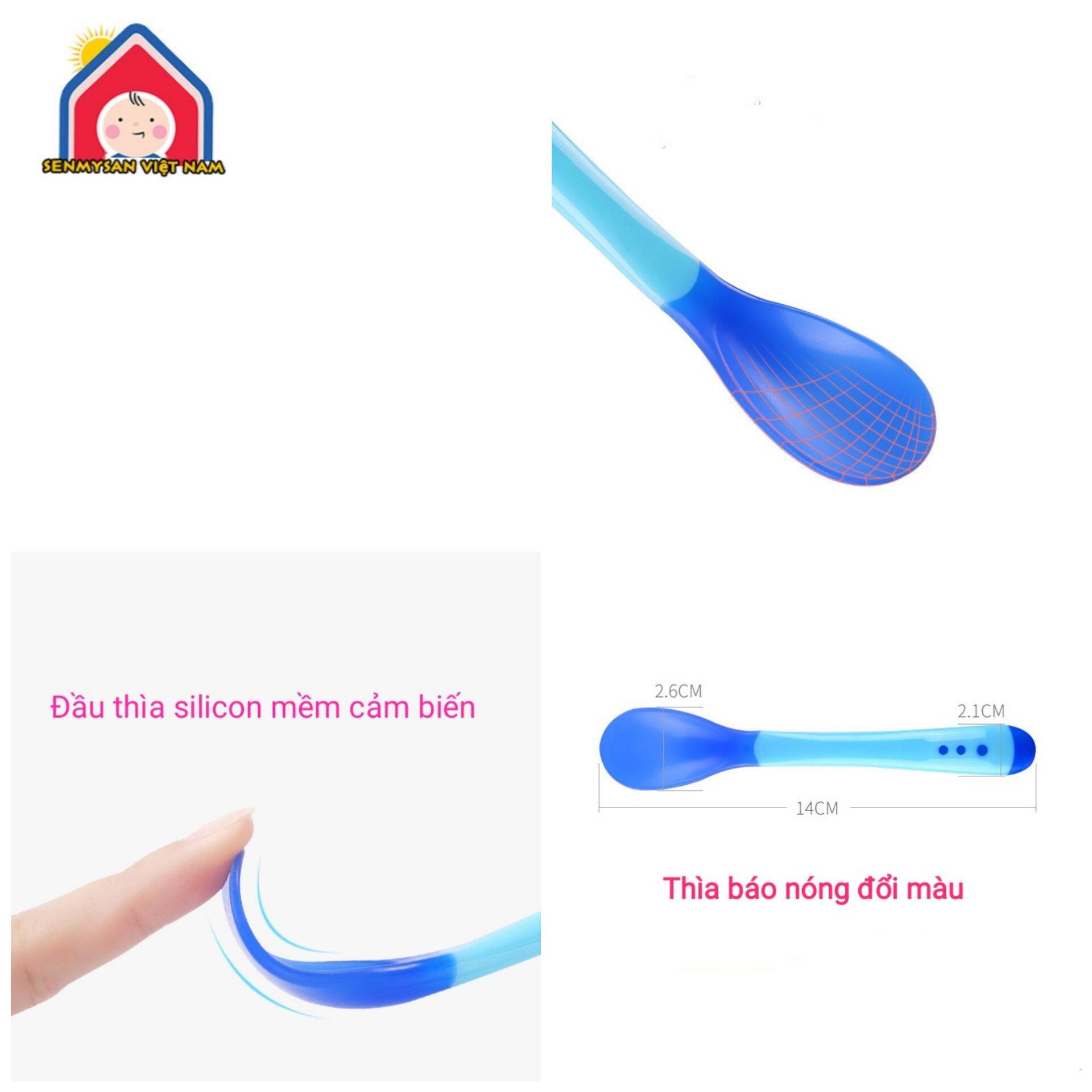 Thìa ăn dặm báo nóng silicon cho bé senmysan