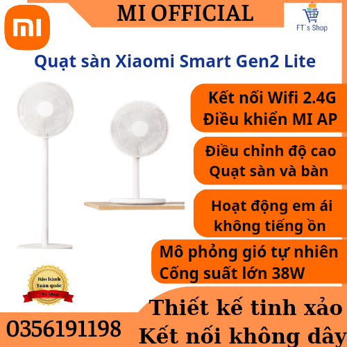 Official mi-smart Gen 2 Lite Xiaomi fan altitude hold MiHome app voice control] Xiaomi Mi Fan 2 lite smart stand fan