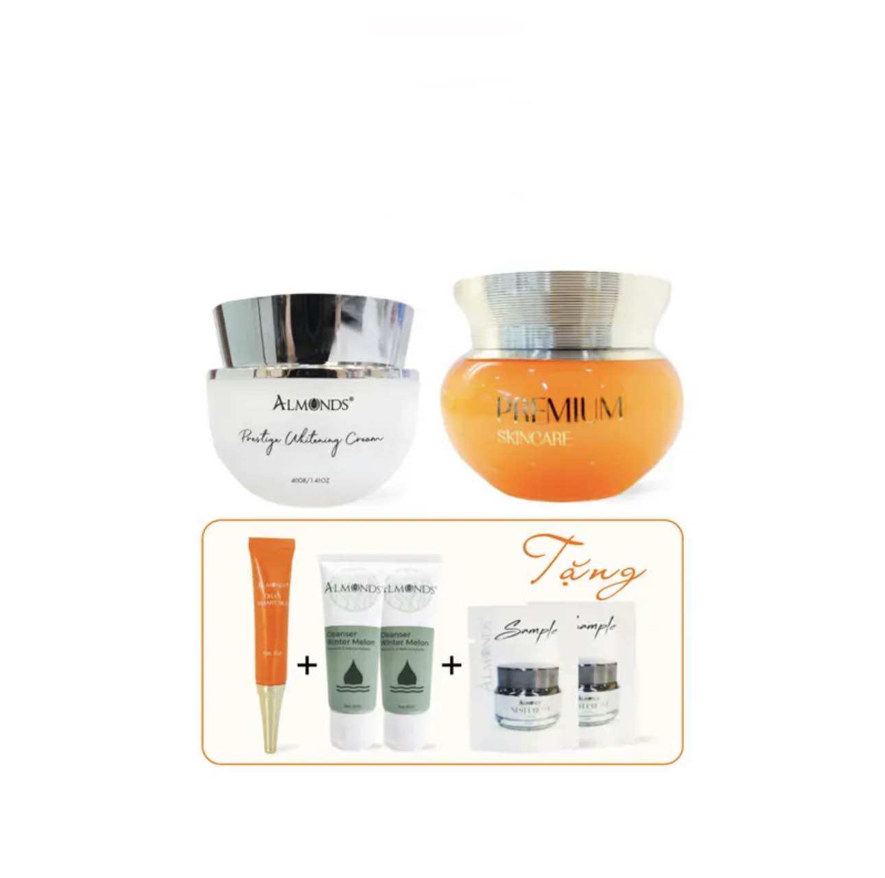 Sen tuyết + kem cam dưỡng trắng mờ sạm nám tàn nhan căng bóng da ALMONDS