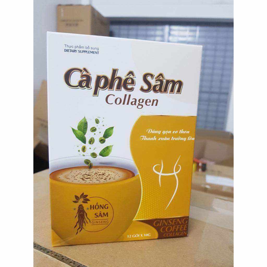 Cà phê sâm Collagen giảm cân hộp 12 gói