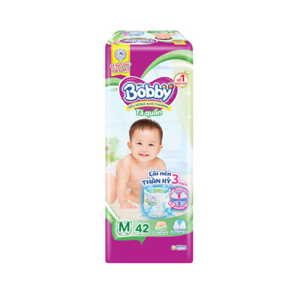 Tã quần Bobby siêu thấm size M 42 miếng