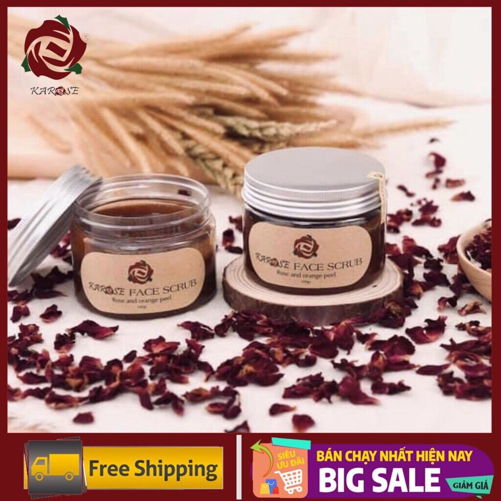 Rửa mặt tẩy da chết hoa hồng karose face scrub 100g