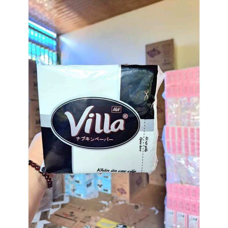 1 Thùng 30 Gói Khăn giấy ăn vuông Villa l cao cấp 100 tờ/túi| Giấy ăn| Giấy vuông
