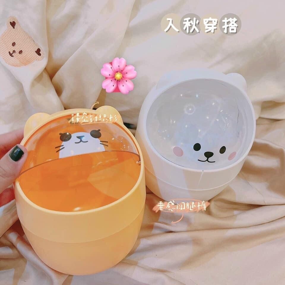 Thùng rác mini hình gấu mèo