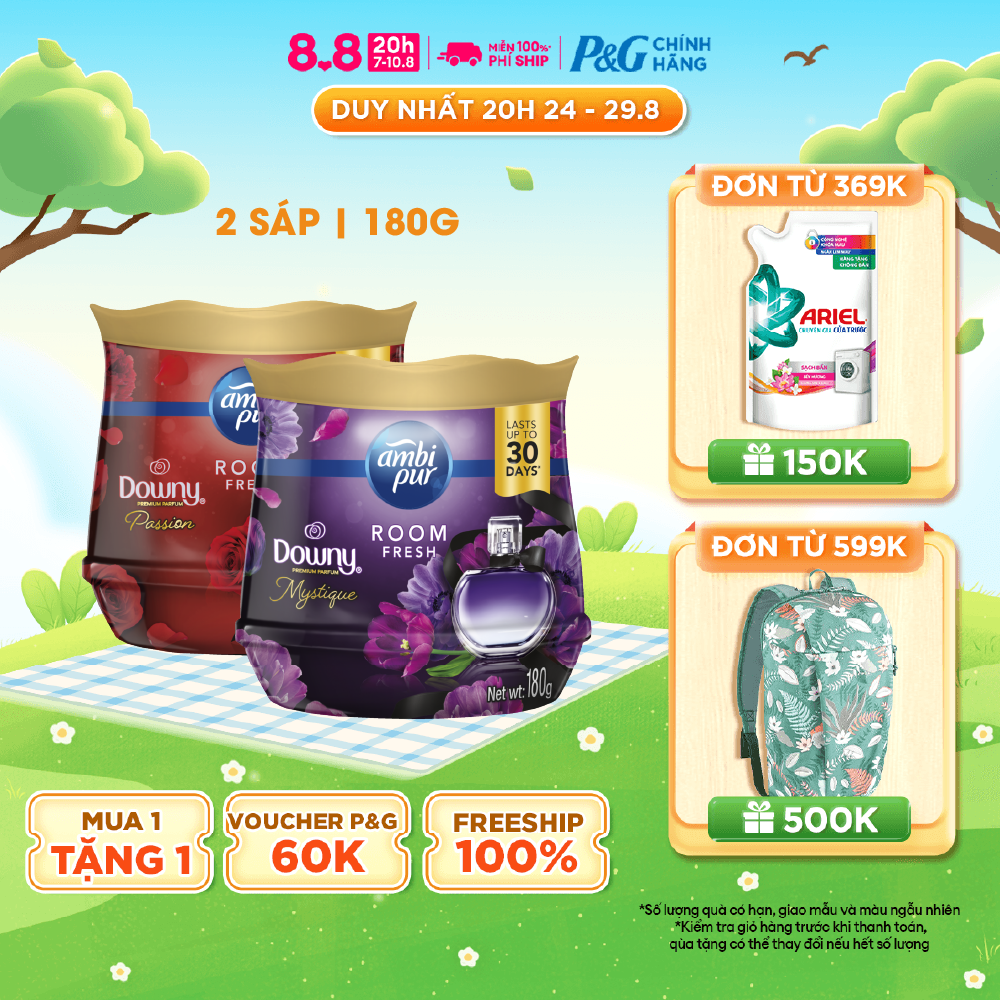 Comb 2 sáp thơm ambi pur luxe cao cấp 180g nhiều mùi hương đam mê/ huyền bí