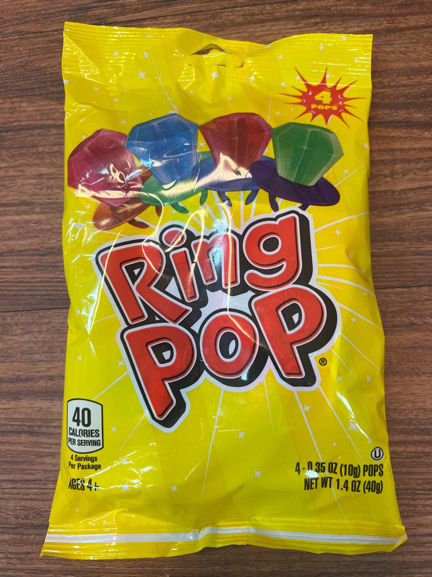 Kẹo Ring Pop 4viên - TL 40gr - Nhập từ Mỹ