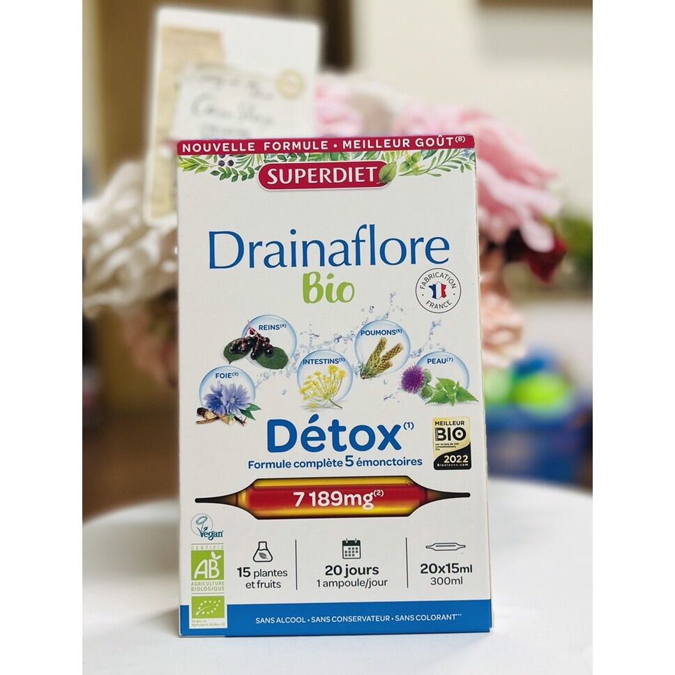 Thải độc chuyên sâu 5 trong 1 Drainaflore Detox Pháp