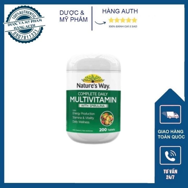 Vitamin tổng hợp & tảo biển Nature’s Way Multivitamin Spirulina DATE 2024