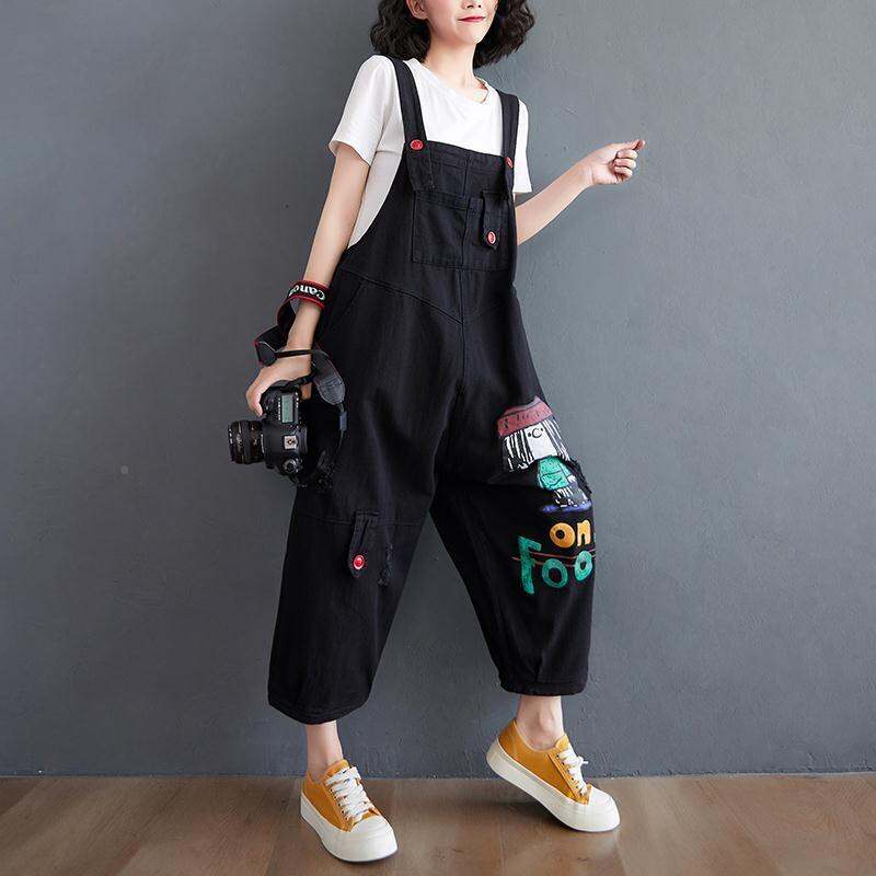 Quần Bò Cạp Cao Thoải Mái Rách Lỗ TVG In Hoạt Hình Thời Trang Quần Hoa Tây Rộng Rãi Lưng Cỡ Lớn Xuân Hè 2022