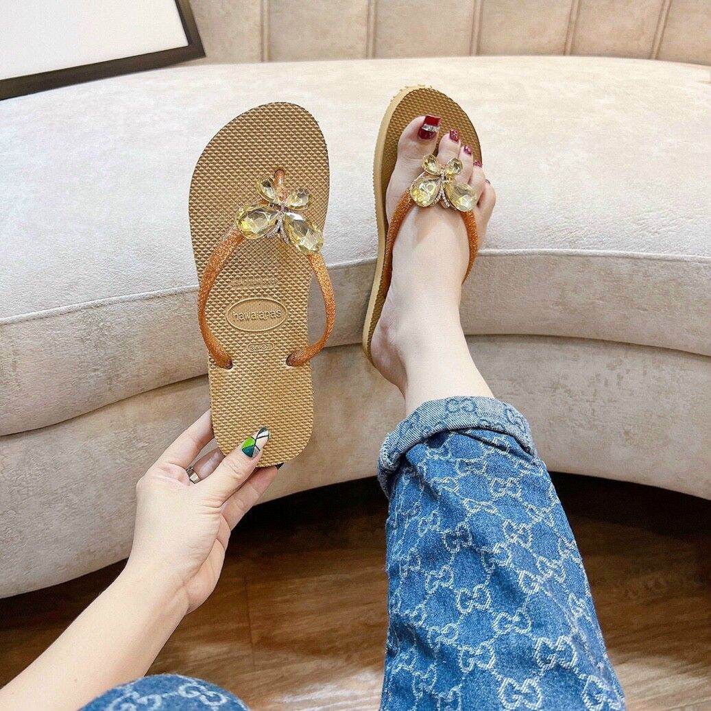 Dép kẹp xỏ ngón nữ đính đá bướm xinh cao cấp mẫu mới