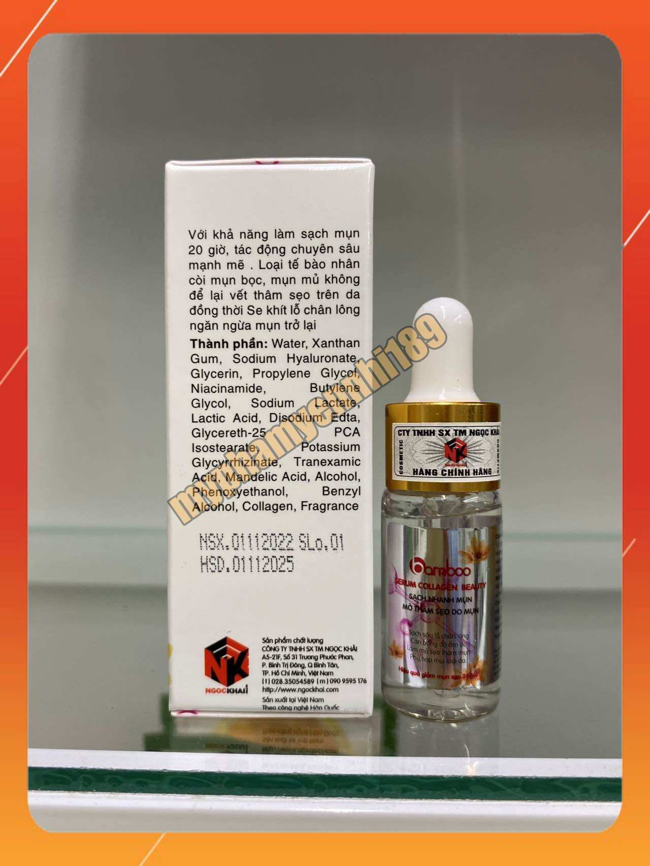 Serum mụn,thâm, mờ sẹo bamboo Collagen (chai 10ml)