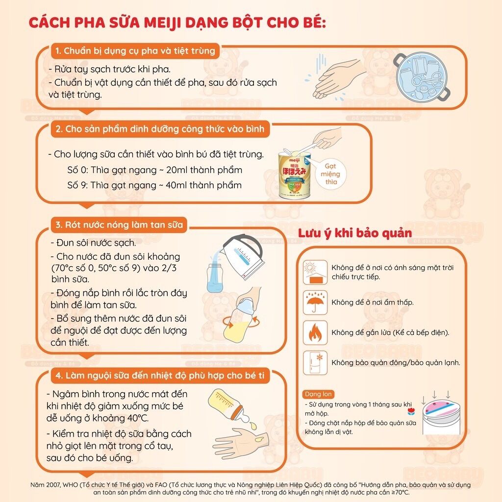 Sữa Meji nội địa Nhật số 0 và số 9