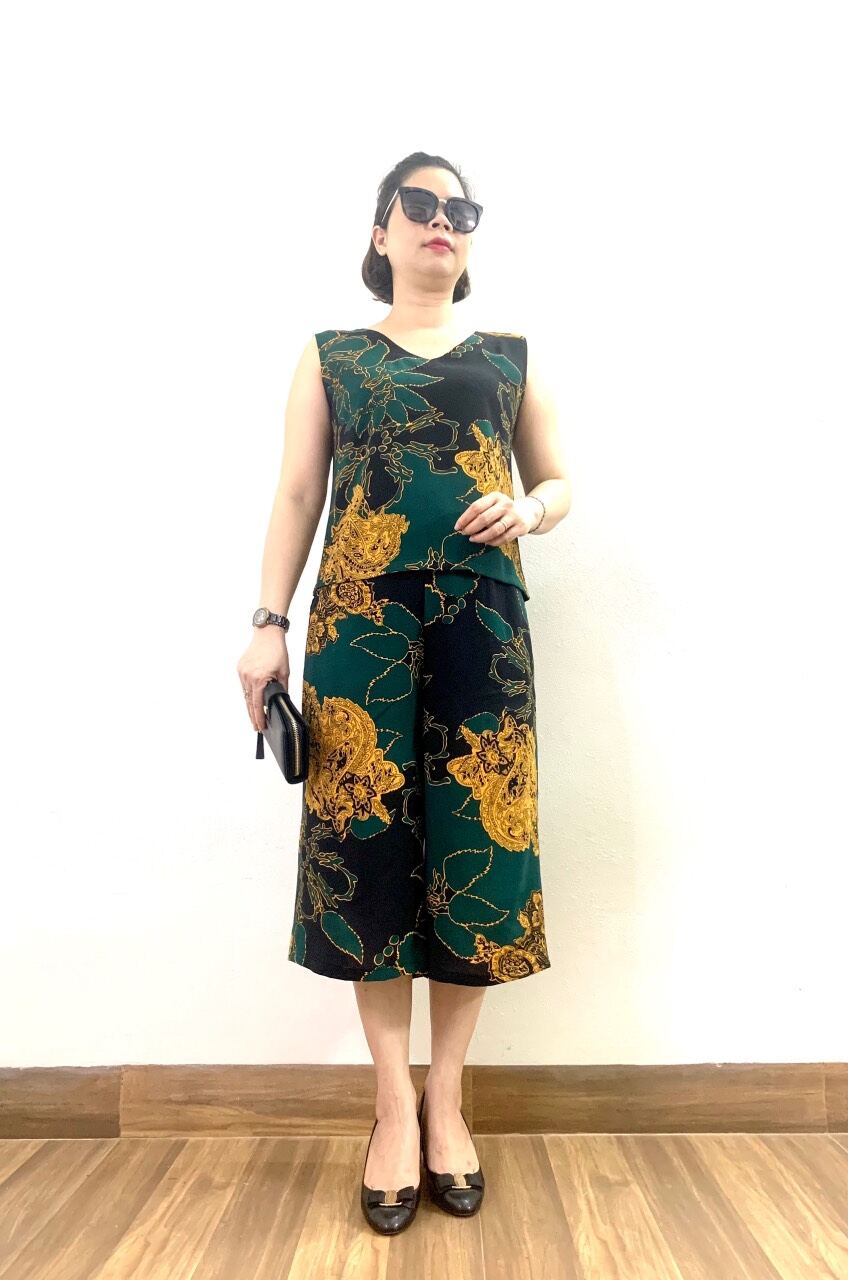 Bộ đồ dành cho phụ nữ trung niên - bộ lửng lụa Hàn châu