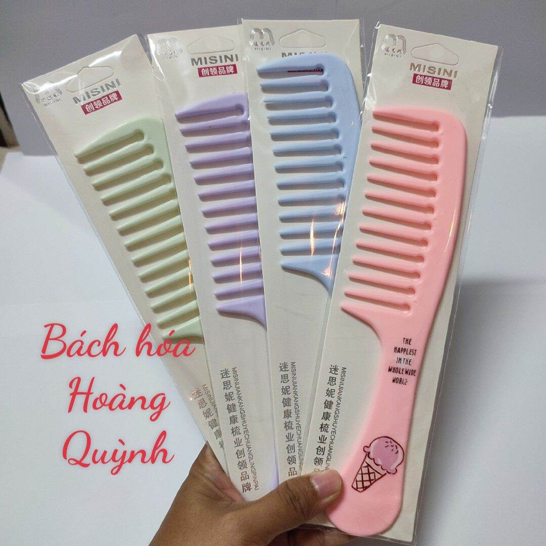 0Lược răng thưa- lược xù chải tóc xoăn hoạ tiết  siêu dễ thương.