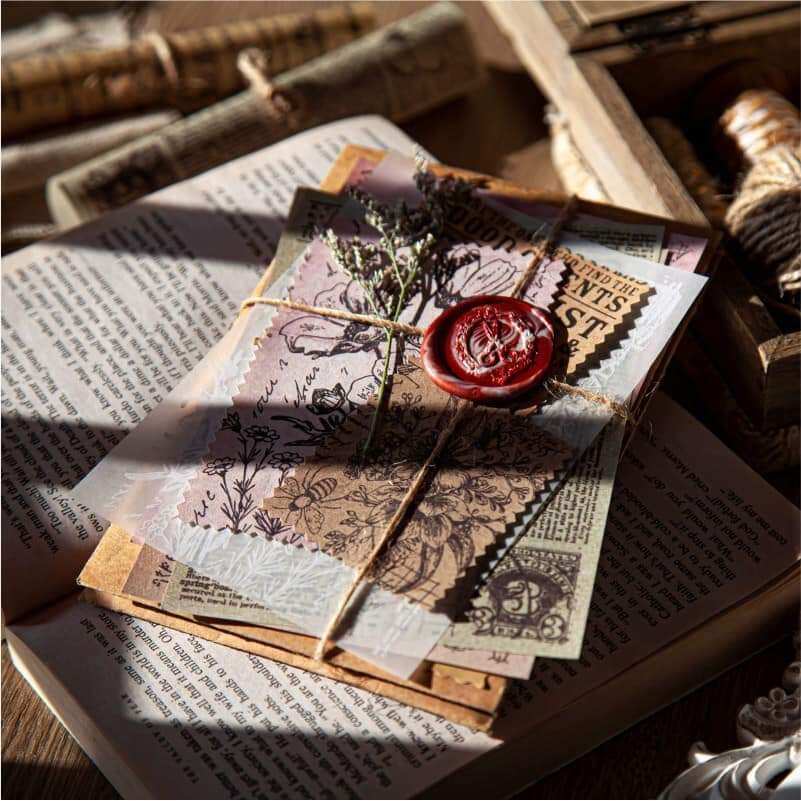 Set 30 tờ giấy nền decor phong cách cổ điển retro, vintage trang trí đa năng, sổ bullet journal IT Stationery