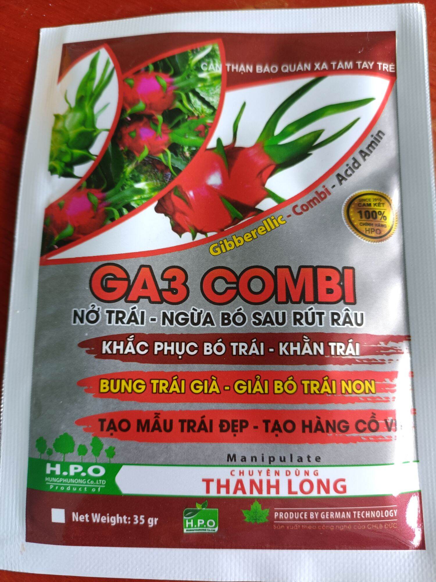 Ga3 combi - nở trái ngừa bó sau rút râu chuyên dùng cho cây Thanh Long