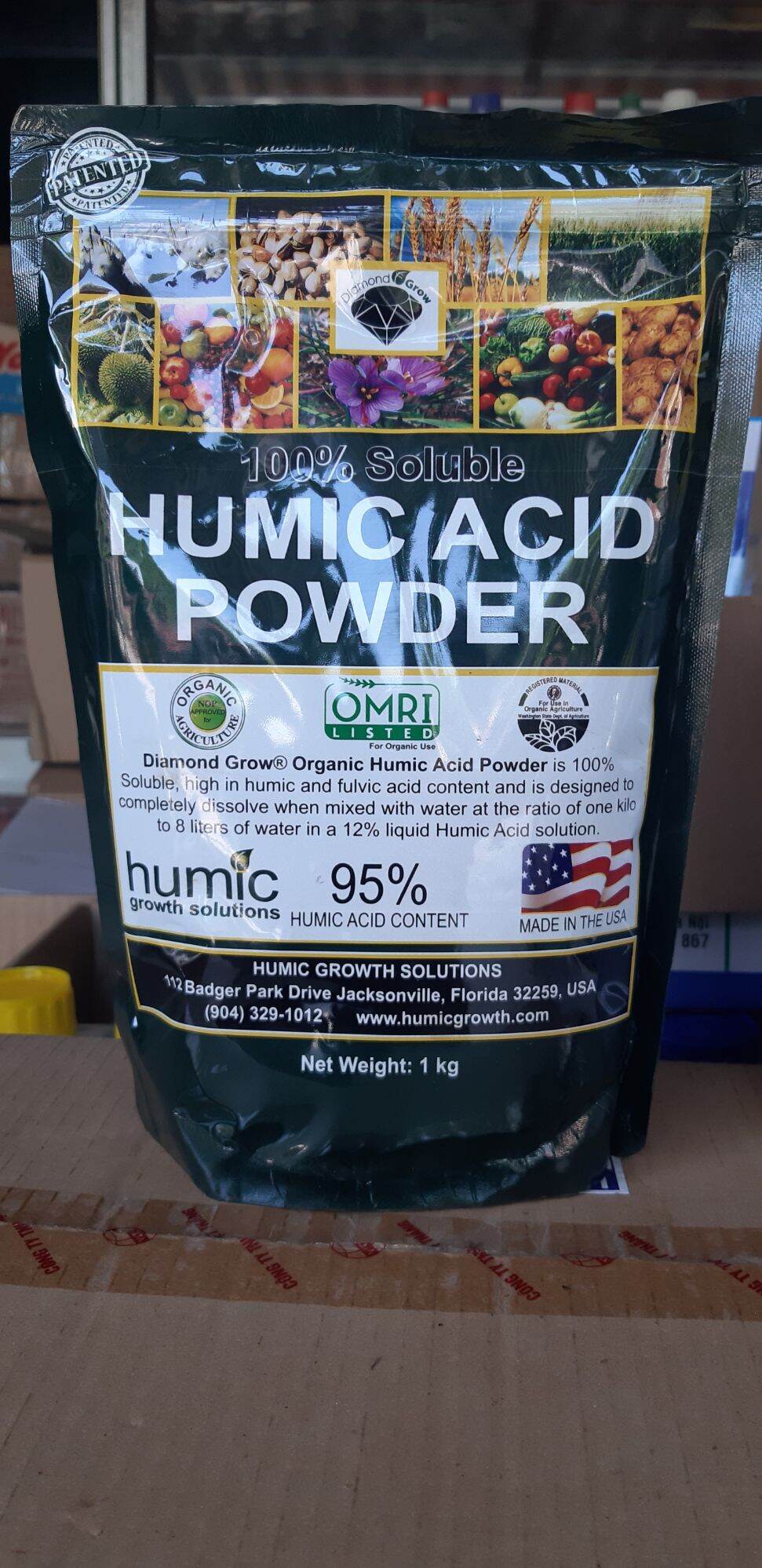 Humic mỹ nhập khẩu 100% gói 1kg pha 800l