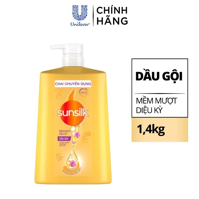 Dầu gội đầu sunsilk mượt tóc đen 1,4kg.