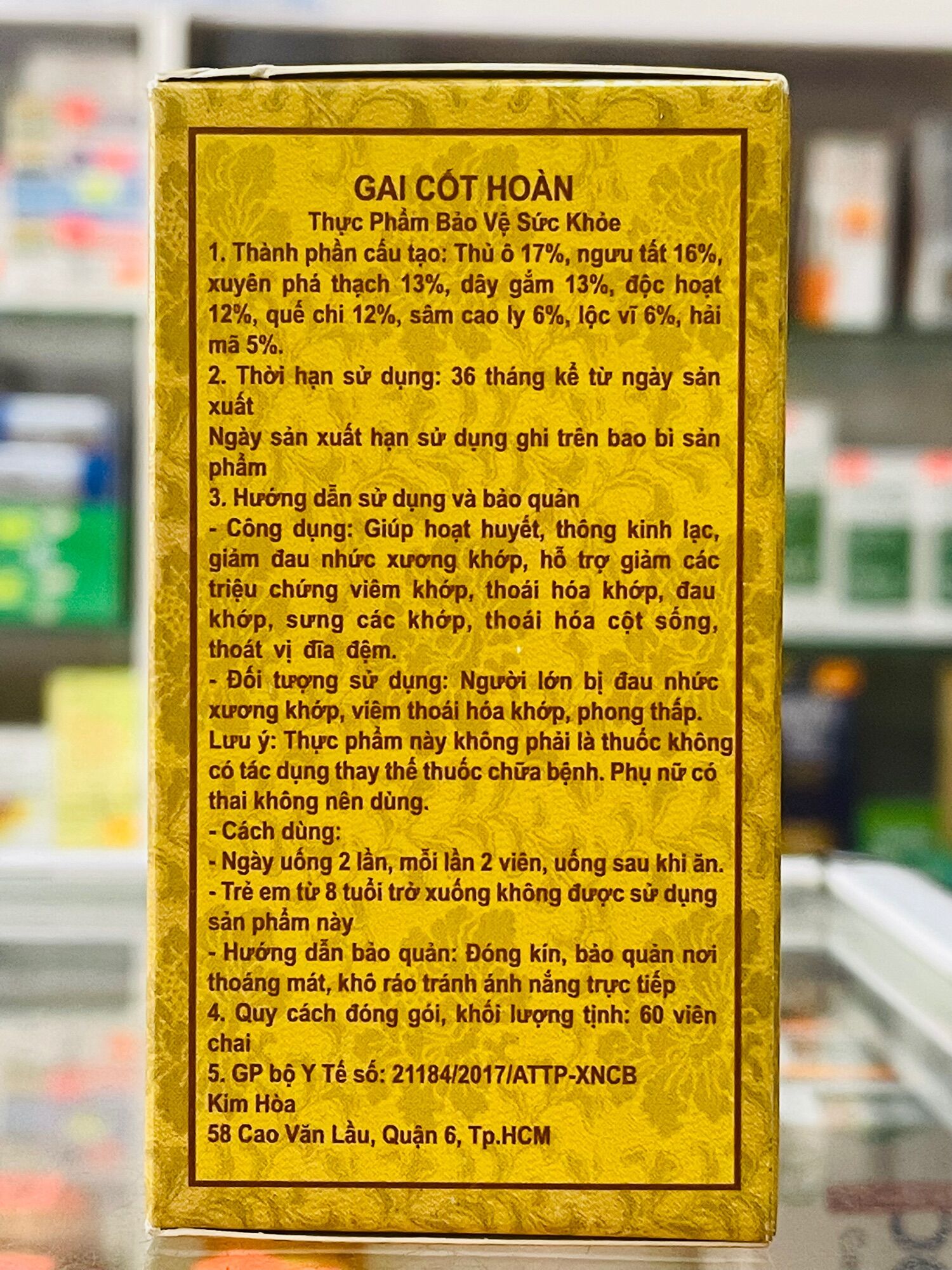 GAI CỐT HOÀN - 60 viên - Hộp giấy