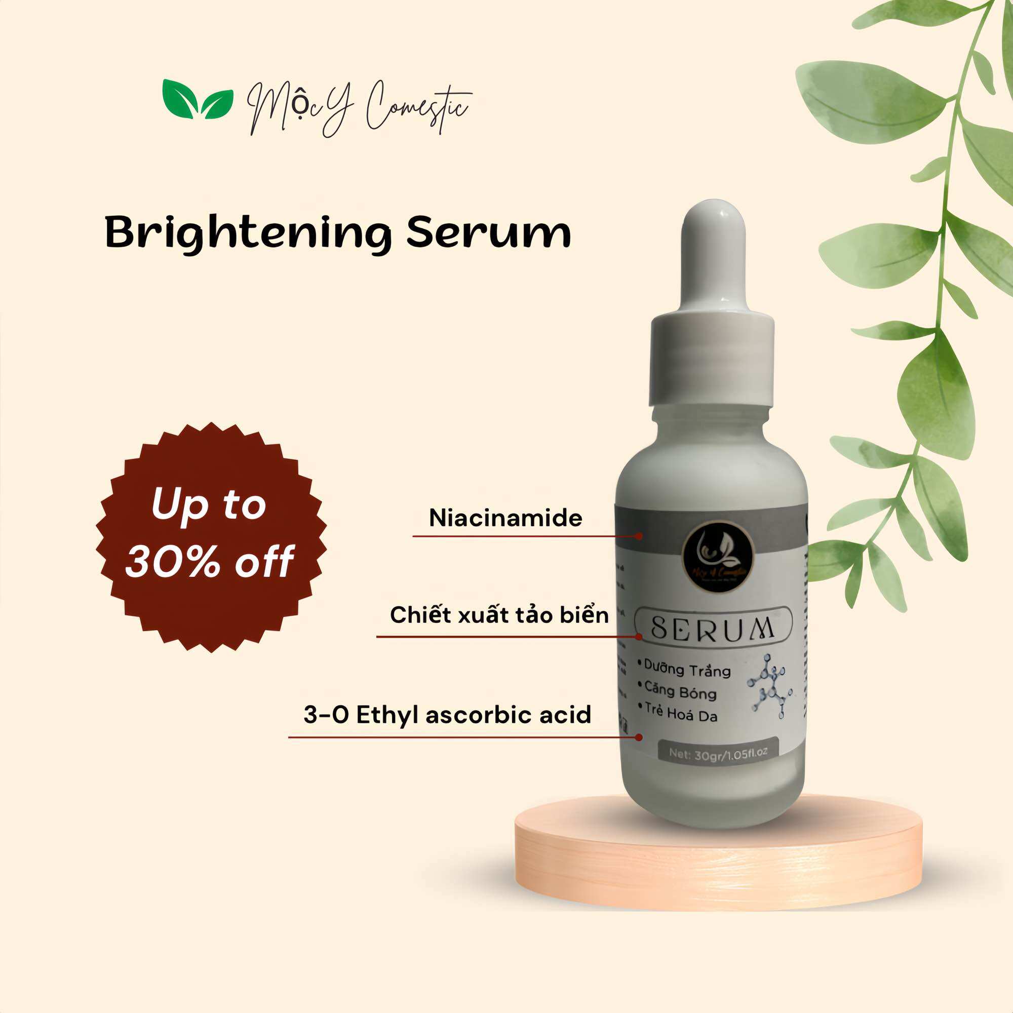 Serum dưỡng trắng, căng bóng trẻ hoá da handmade