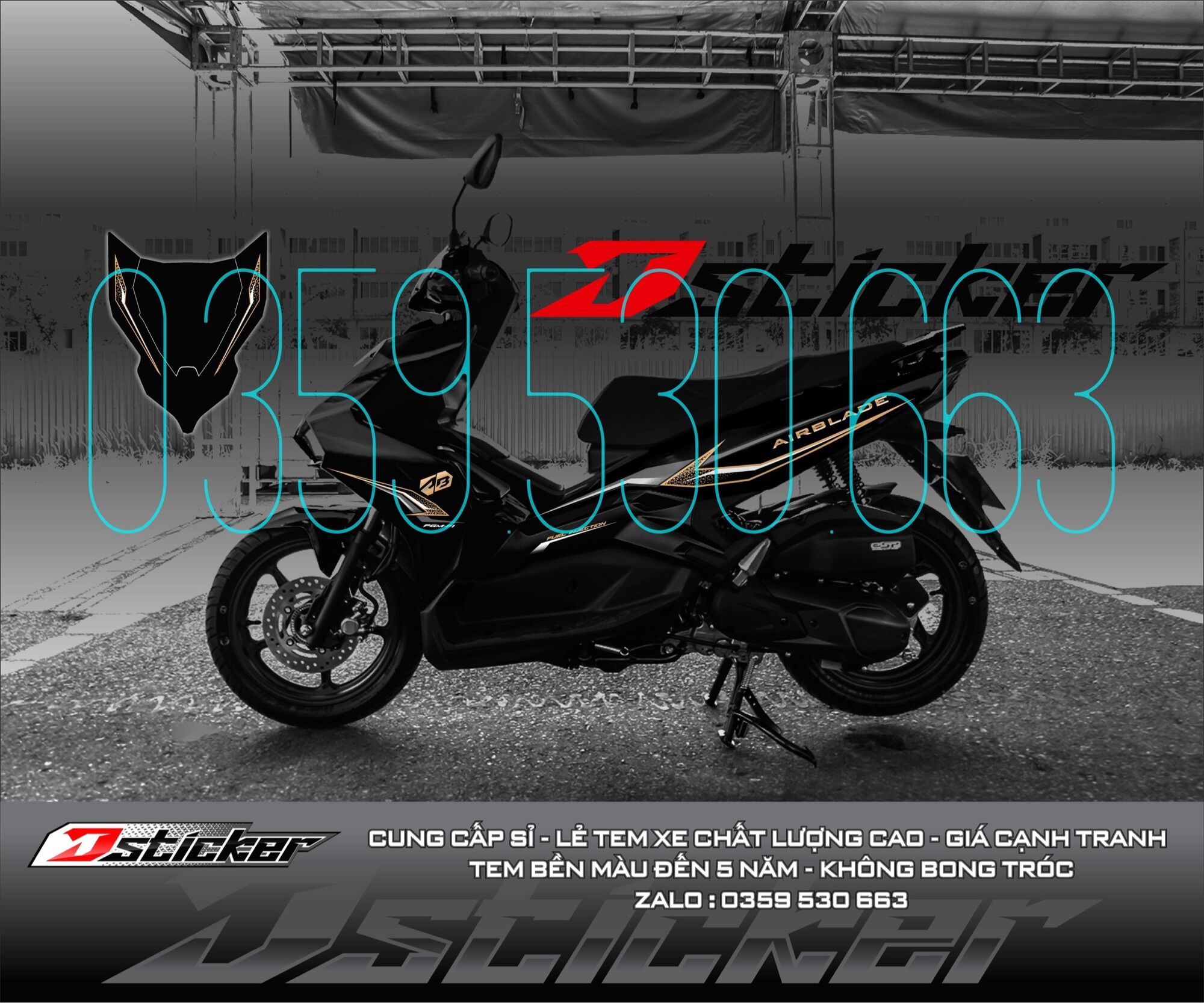 Tem rời ab airblade 2020 xe đen - mẫu mới 2021