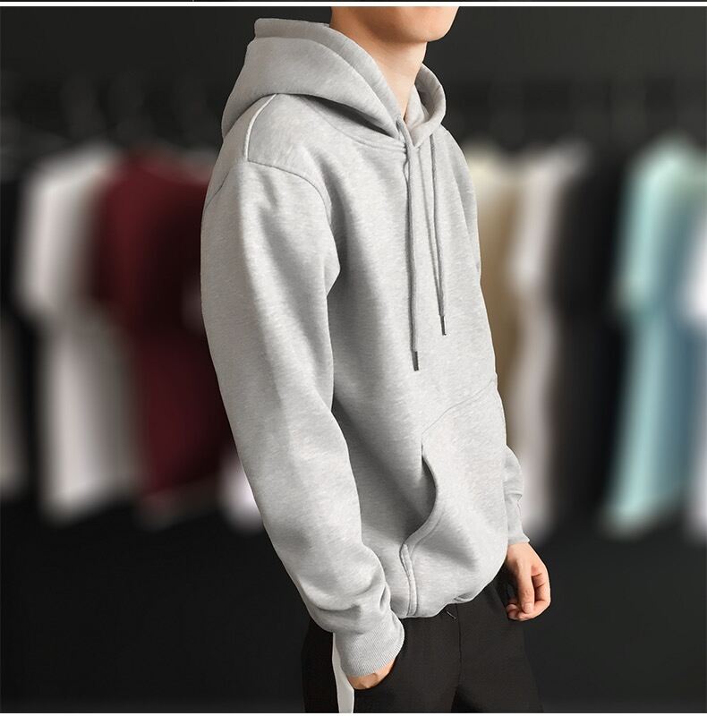 Áo Hoodie Liền Mũ Màu Trơn Áo Khoác Thể Thao Thường Ngày Cặp Đôi Sành Điệu Instagram Phong Cách Hàn Quốc Rộng Rãi Mẫu Mỏng Mùa Thu Đông Cho Nam