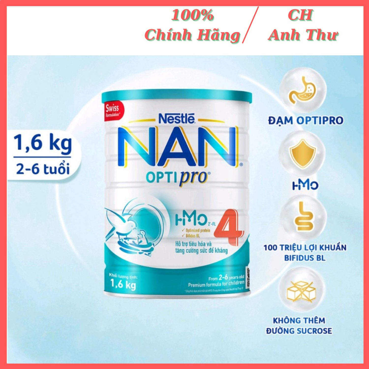 Nan 4 - sữa bột nestle nan optipro 4 hm-o 1.5kg - date mới