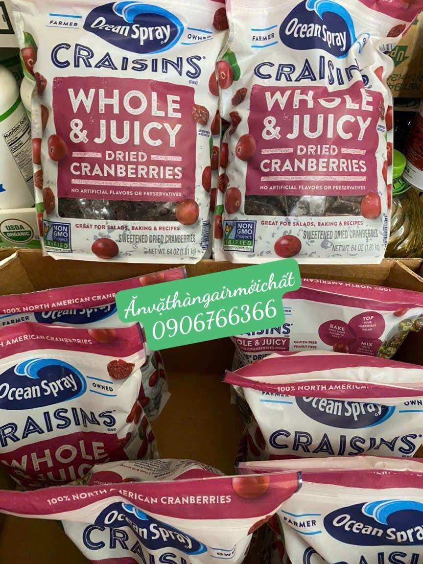 [New Tháng 02/2025]Nam Việt Quất Sấy Khô Ocean Spray Mỹ 1.81 Kg