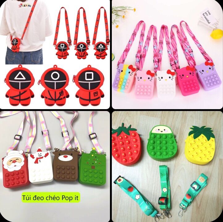 Túi đeo chéo pop it dễ thương.