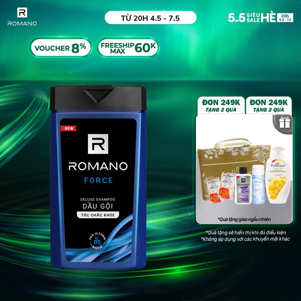 Dầu gội hương nước hoa Romano Force 380g
